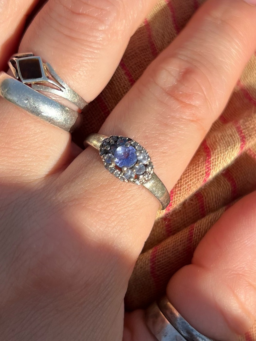 Sterling Silver & Purple Gem Ring